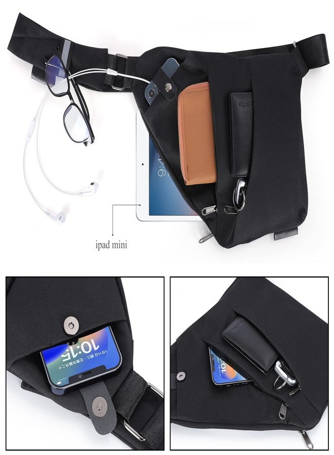 ComShion Shoulder Backpack, Anti-Theft Waterproof Small Sling Bag for Men/Women Chest, Black, 28, Traveling - Image 2